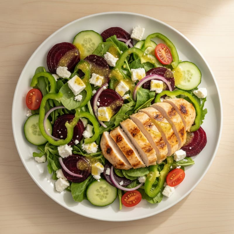 Feta Spring Mix Salad with Roasted Beets
