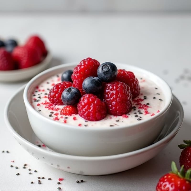 Silky Greek Yogurt Protein Pudding with Mixed Berries