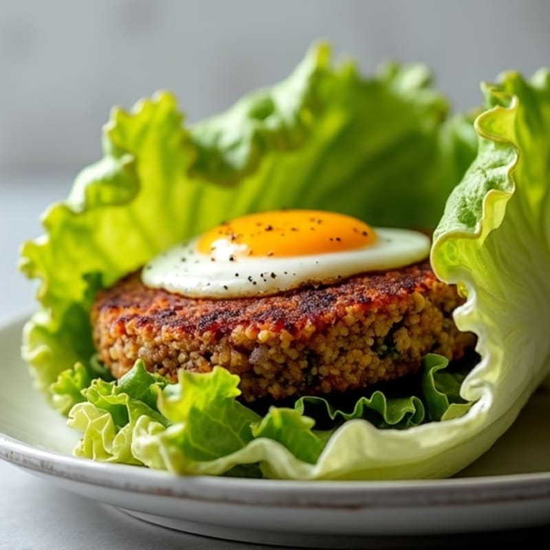 Crispy Black Bean Quinoa Burger Lettuce Wrap
