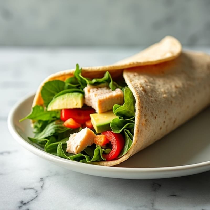 Lean Turkey Avocado Wrap with Crisp Veggies