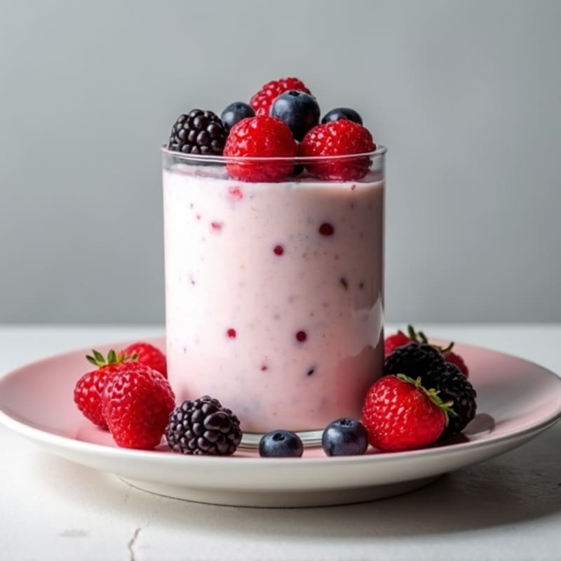 Greek Yogurt Protein Mousse with Mixed Berries
