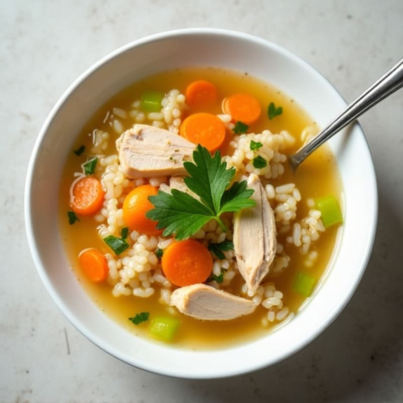 Wholesome Lemon Herb Chicken Rice Soup