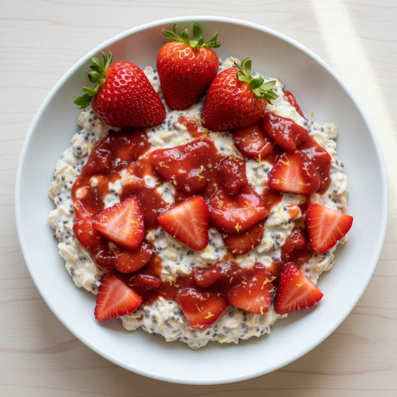 Creamy Strawberry Shortcake Overnight Oats