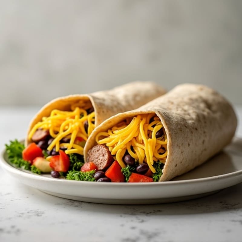 Healthy High-Protein Turkey Sausage and Egg Burrito