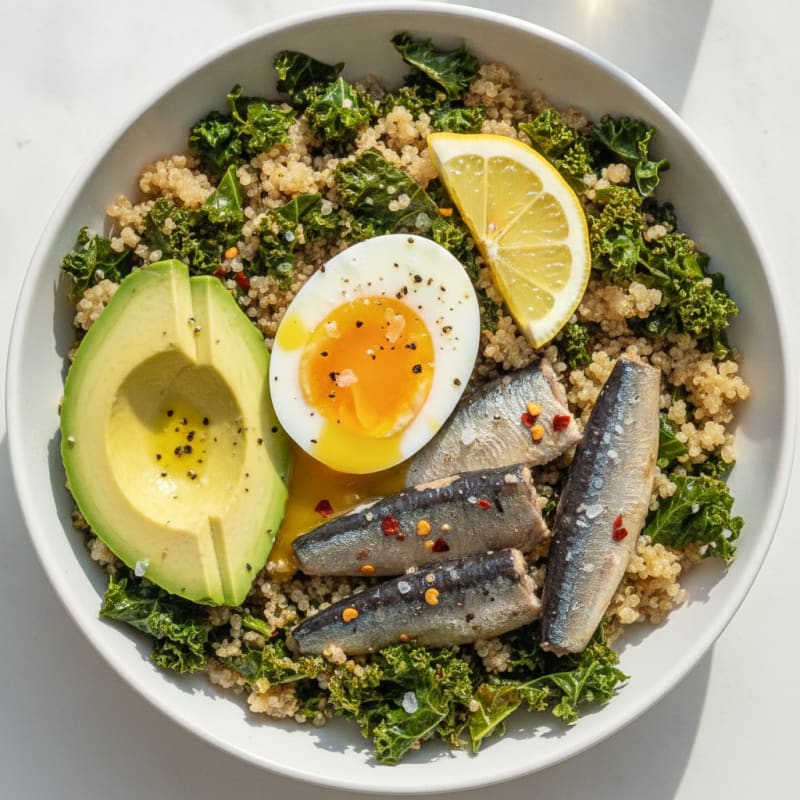 Sardine and Egg Savory Breakfast Bowl