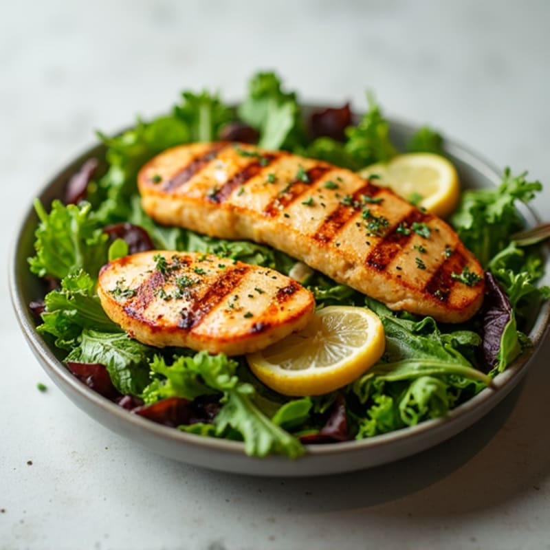 Grilled Chicken Breast with Mixed Greens and Lemon Vinaigrette