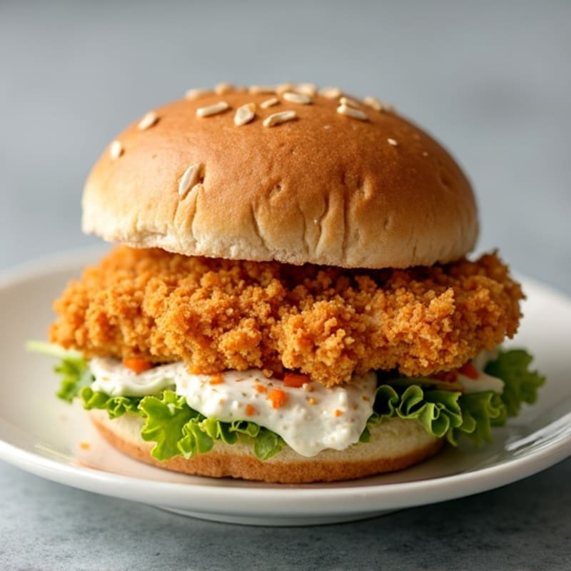 Crispy Baked Chicken Breast Sandwich with Tangy Slaw
