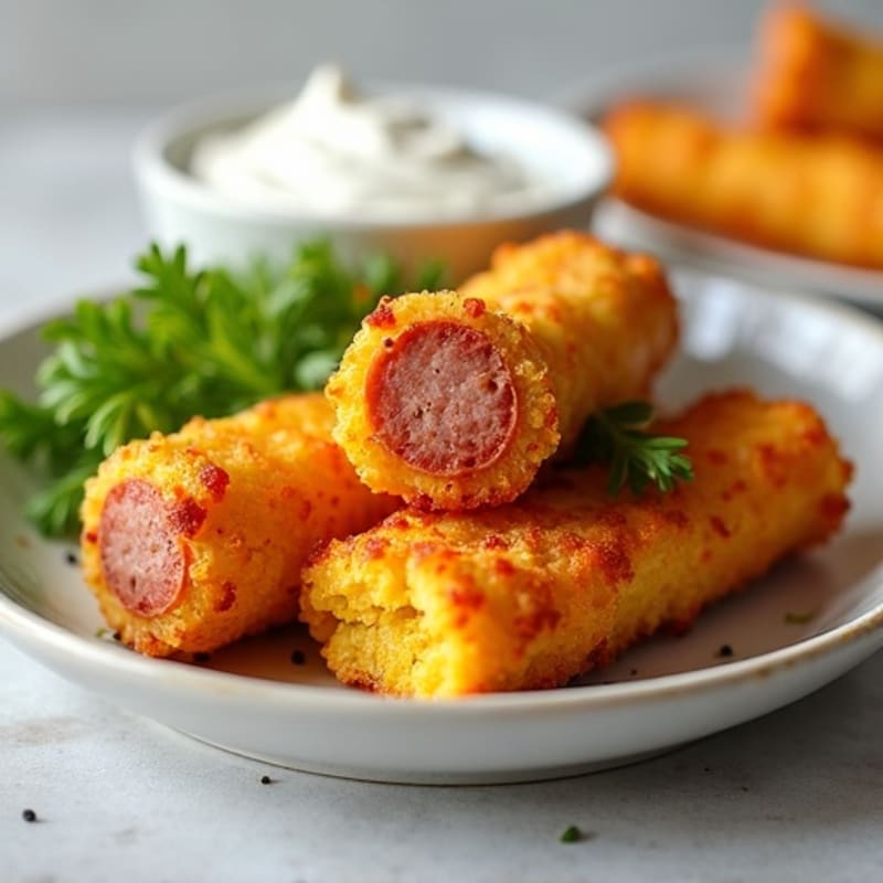 Crispy Baked Chicken Sausage Cornmeal Sticks