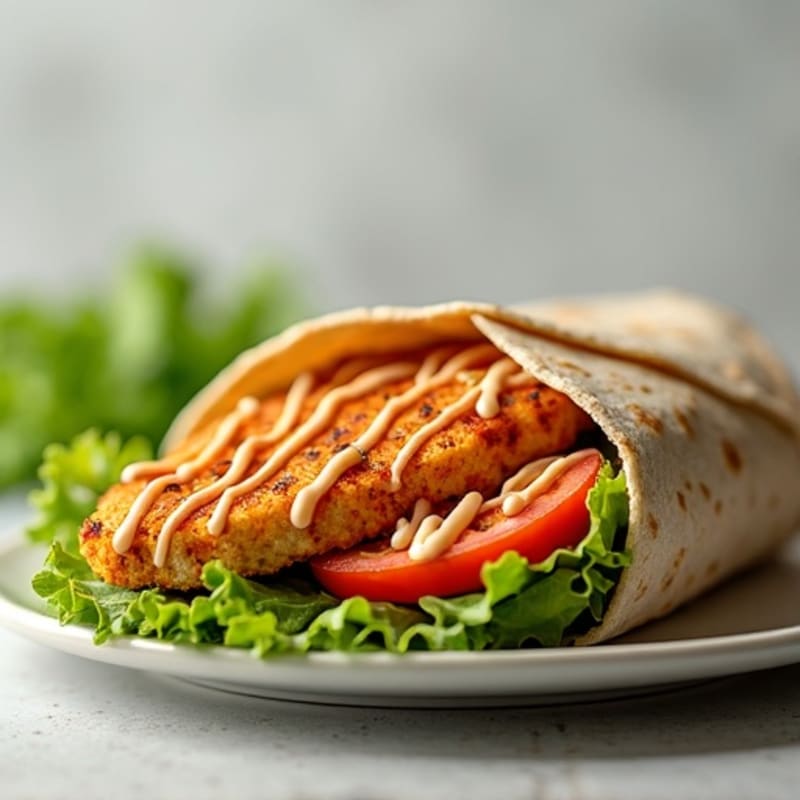 Healthy Crispy Buffalo Ranch Chicken Wrap