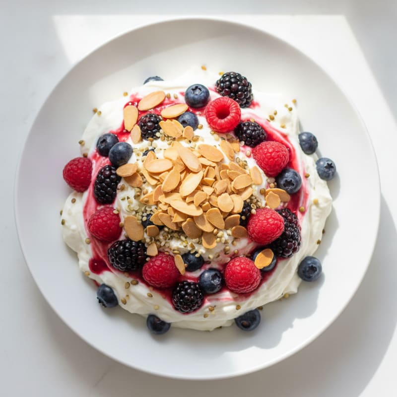 Silky Greek Yogurt Protein Parfait with Mixed Berries