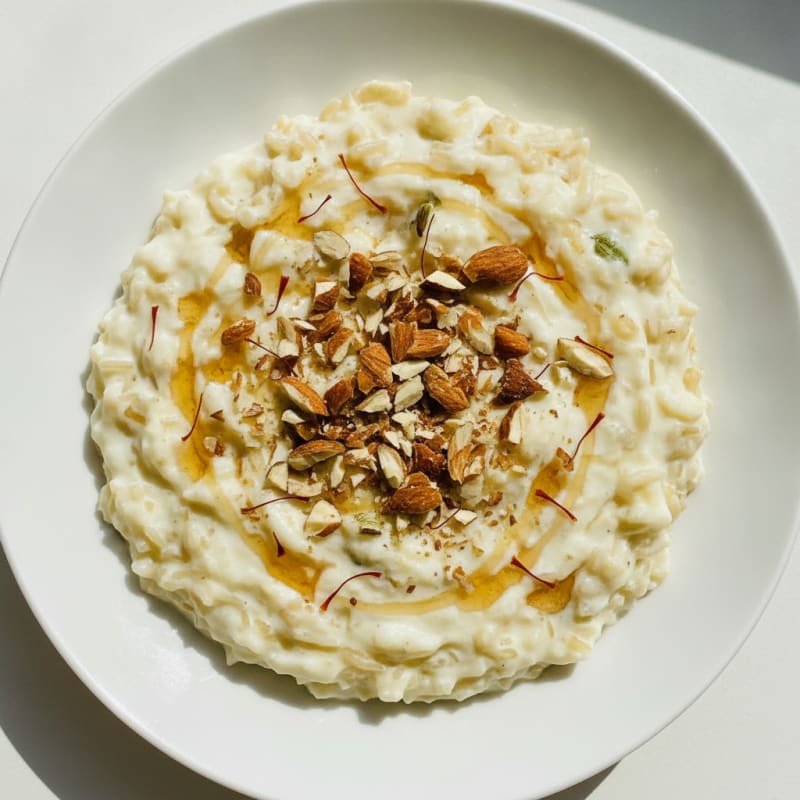 Silky Greek Yogurt Protein Kheer with Roasted Almonds