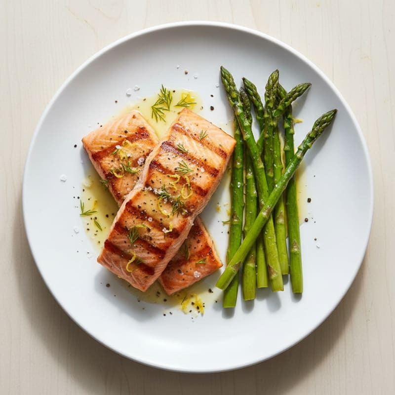 Lemon Herb Grilled Salmon with Asparagus