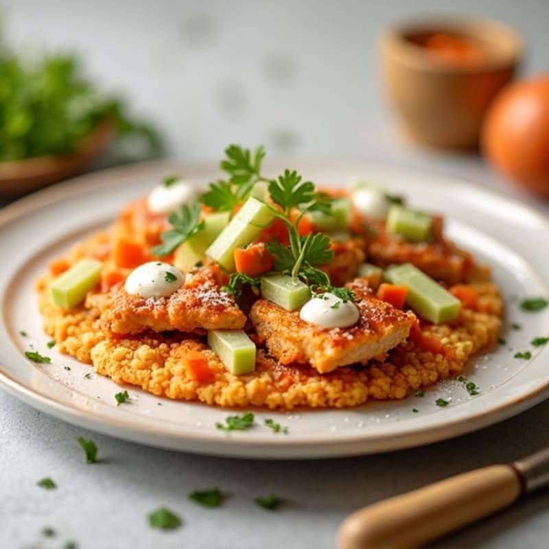Buffalo Chicken Pizza with Crispy Celery and Carrots