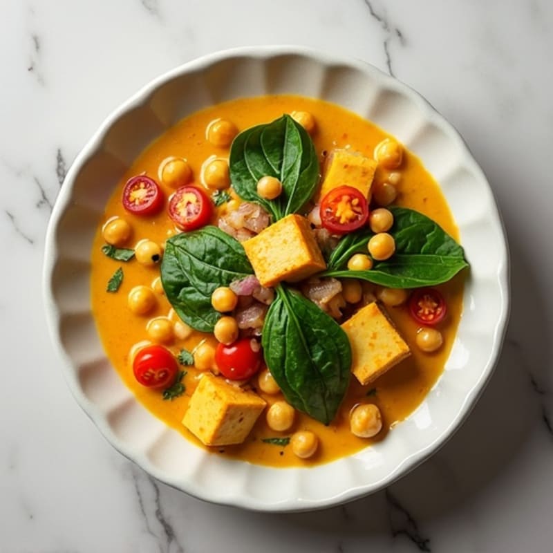 Creamy Coconut Chickpea Curry with Spinach