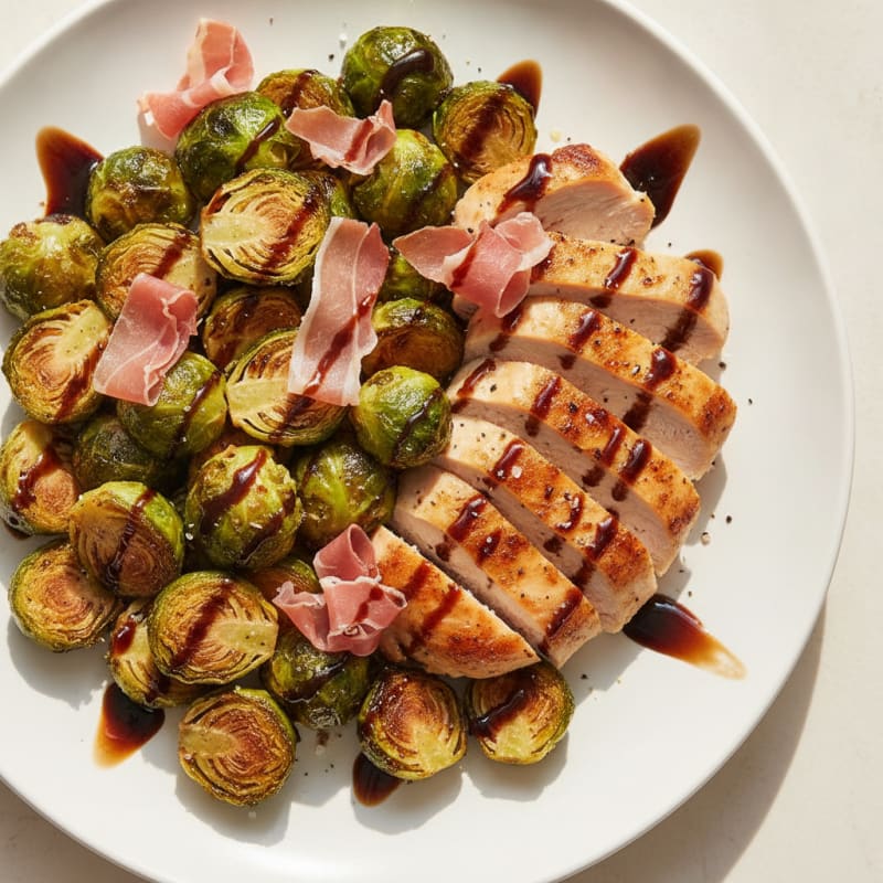 Balsamic-Glazed Brussels Sprouts with Prosciutto