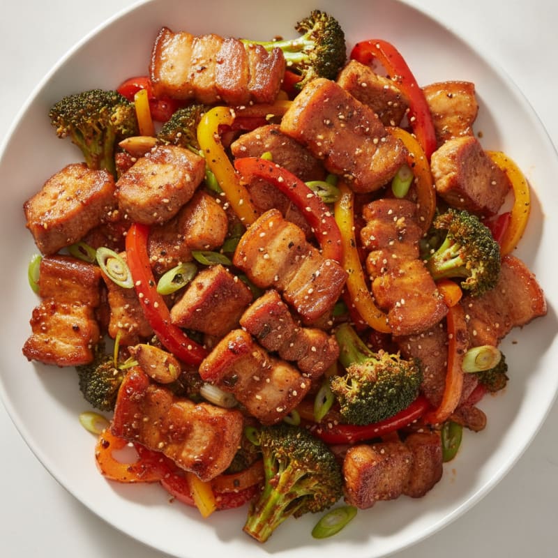Spicy Gochujang Pork Belly Stir-Fry