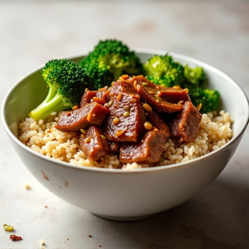 Ginger-Garlic Beef and Broccoli Rice Bowl