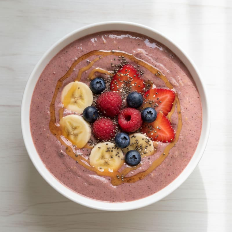 Berry Peanut Butter Oatmeal Smoothie