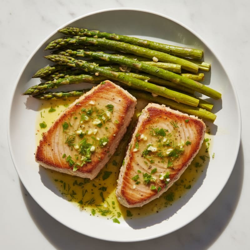Seared Tuna with Lemon-Herb Sauce