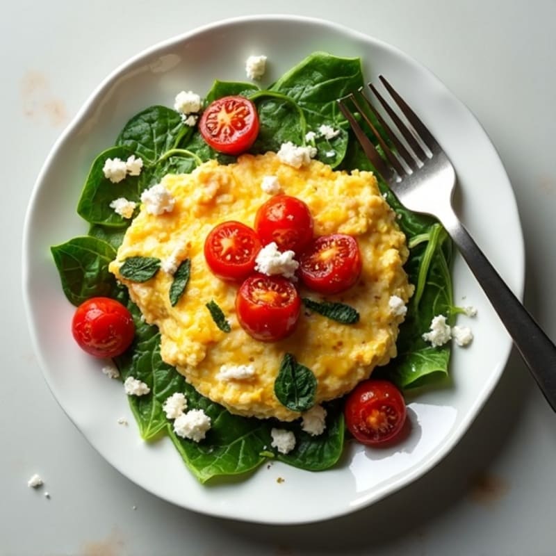 Egg White Scramble with Spinach and Roasted Tomatoes
