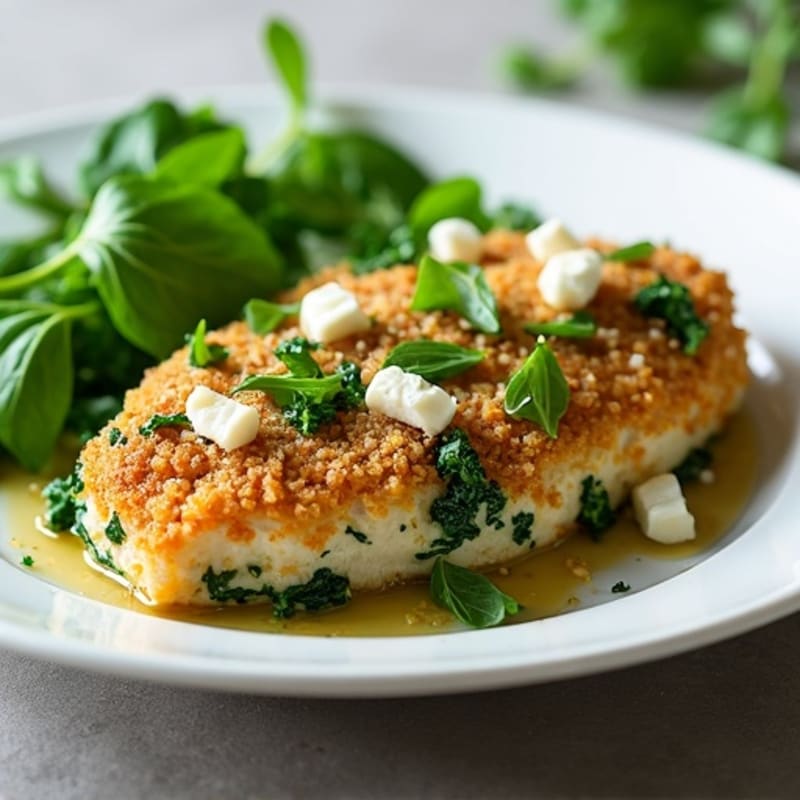 Crispy Spinach and Feta Chicken Bake