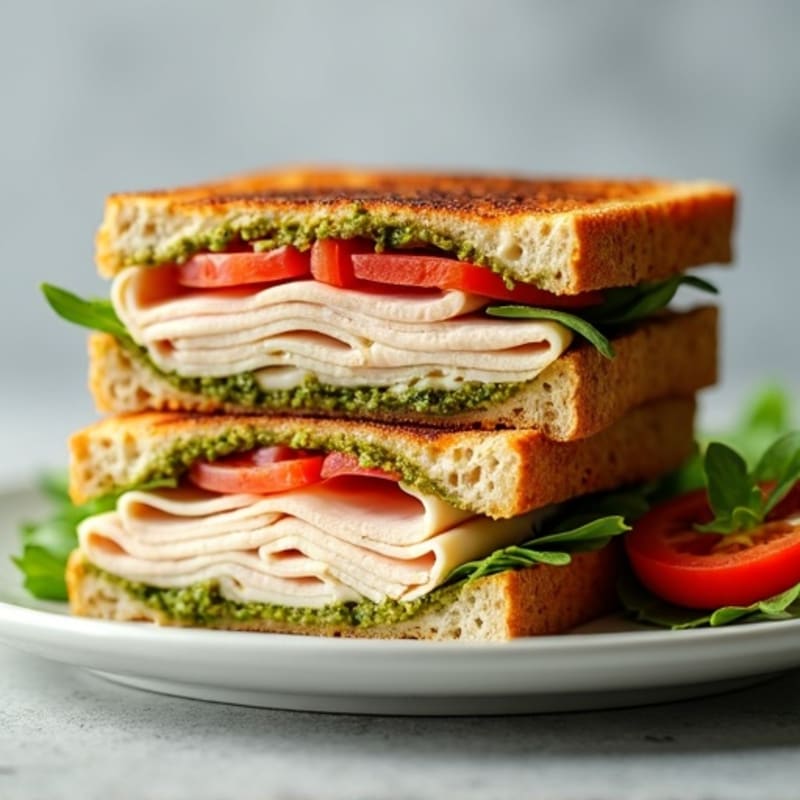Pesto Turkey Panini with Fresh Mozzarella