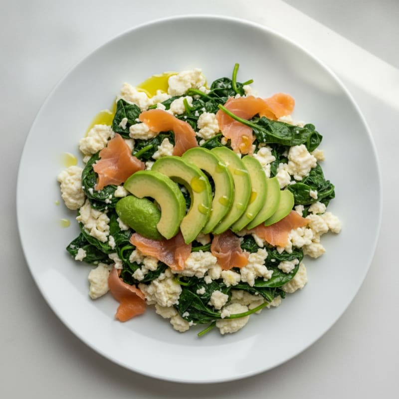 Egg White Scramble with Spinach and Smoked Salmon