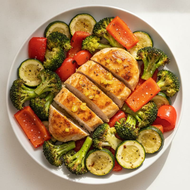 Pan-Seared Chicken with Roasted Vegetables