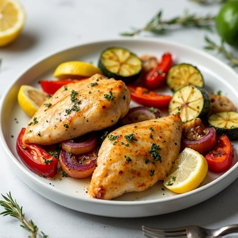 Sheet Pan Lemon Herb Chicken with Crispy Roasted Vegetables