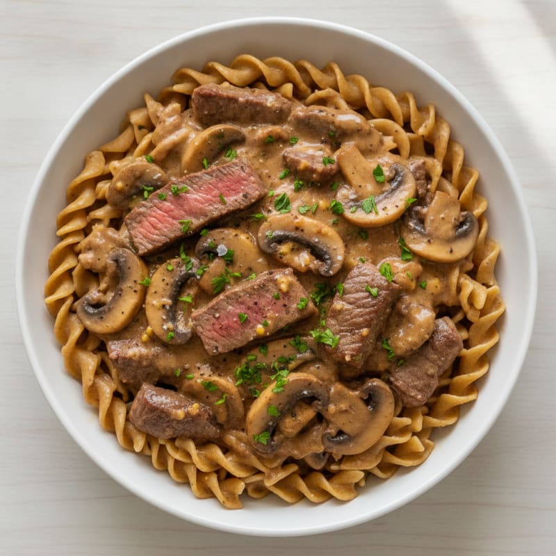 Classic Beef Stroganoff with Egg Noodles