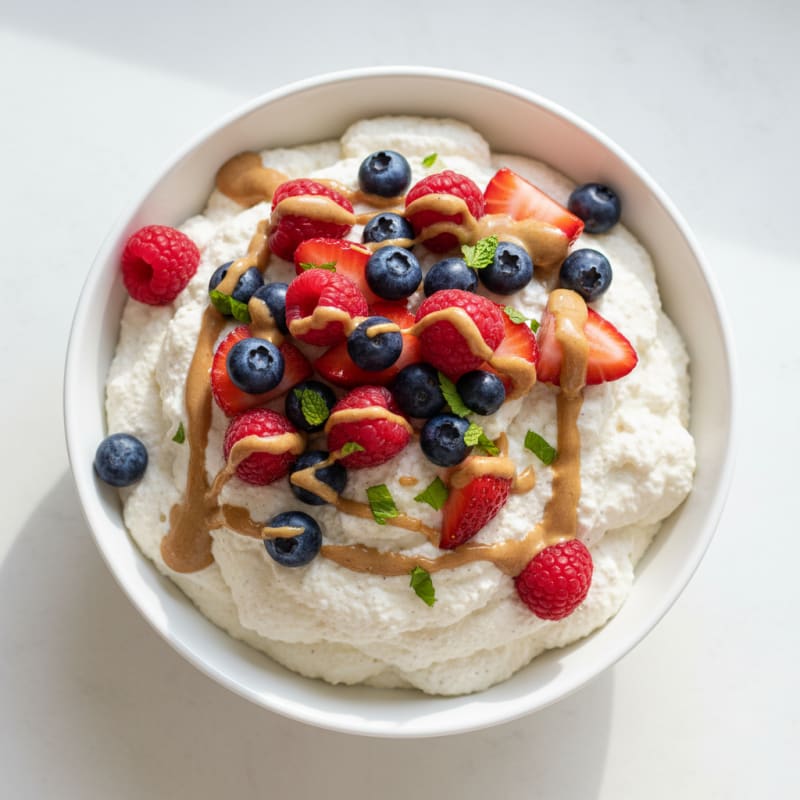 Greek Yogurt Protein Mousse with Fresh Berries