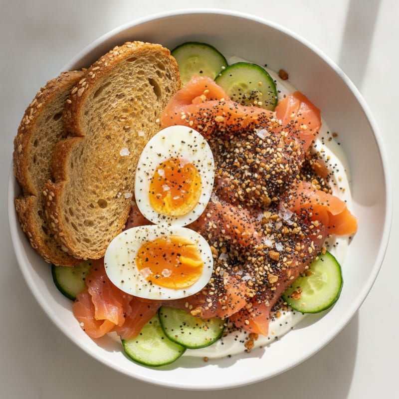 Classic Boiled Eggs with Everything Bagel Seasoning