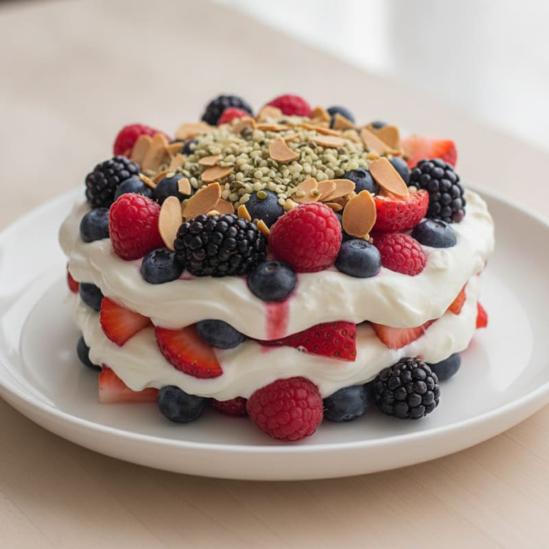Greek Yogurt Protein Parfait with Mixed Berries