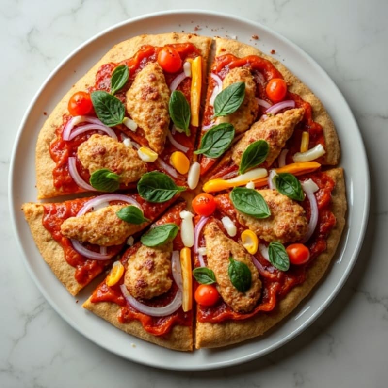 Sheet Pan Chicken BBQ Ranch Pizza with Crisp Veggies