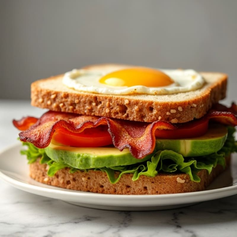 Crispy Bacon, Fresh Avocado, and Tomato Whole Grain Sandwich