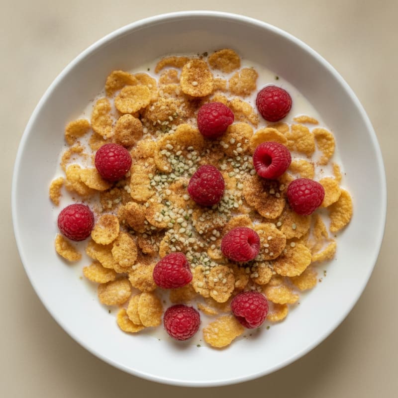High-Protein Vanilla Berry Corn Flakes