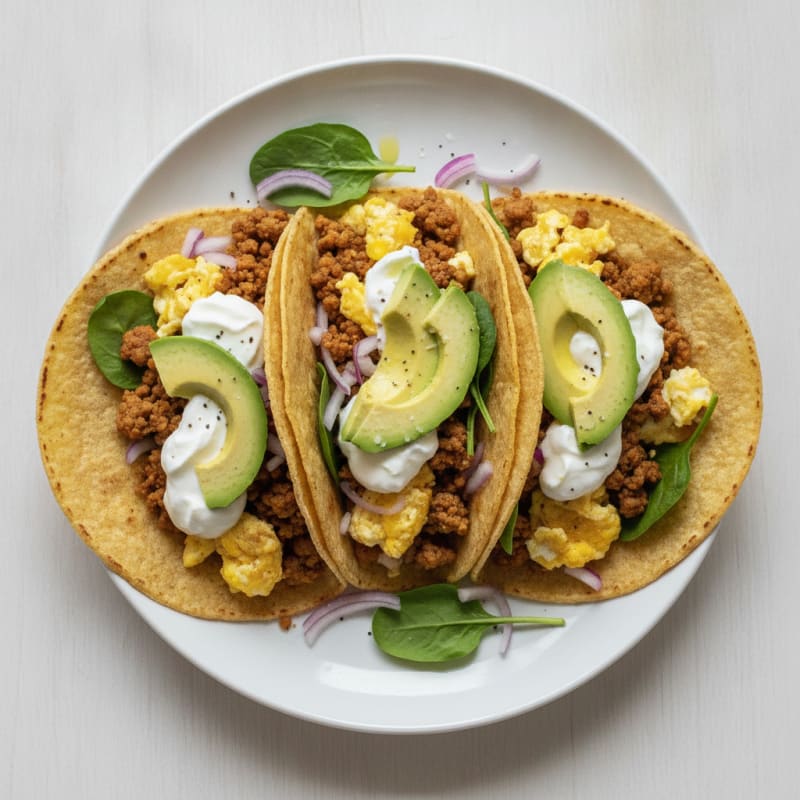 Loaded Breakfast Tacos with Avocado