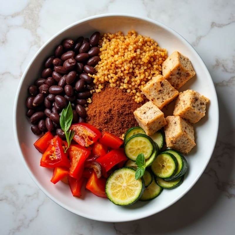 Smoky Black Bean and Quinoa Bowl with Roasted Veggies