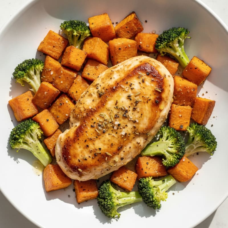 Savory Garlic Herb Chicken and Roasted Vegetable Meal Prep