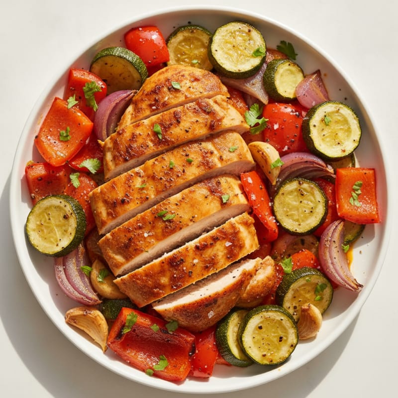 Spicy Harissa Chicken with Roasted Vegetables
