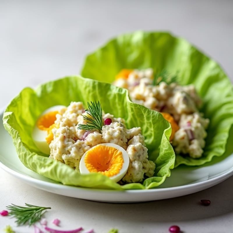 Creamy Dill Egg Salad Lettuce Wraps