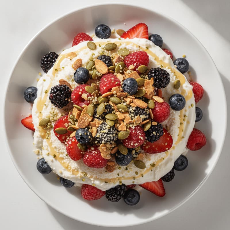 Greek Yogurt Protein Parfait with Mixed Berries