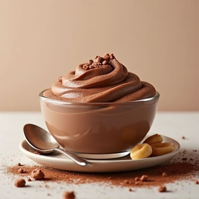 Silky Chocolate Protein Pudding with Peanut Butter