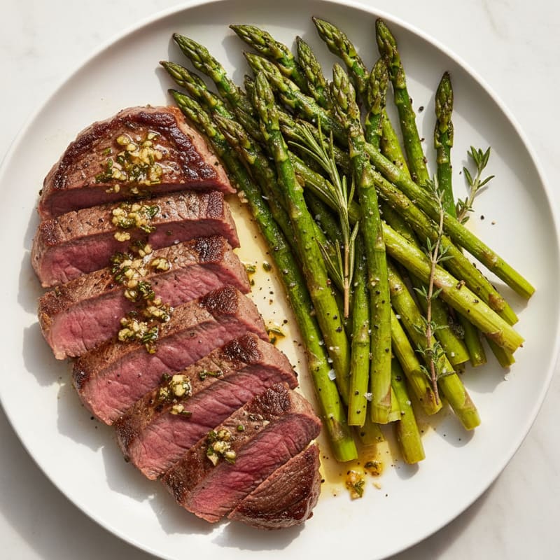 Garlic Herb Steak with Roasted Asparagus