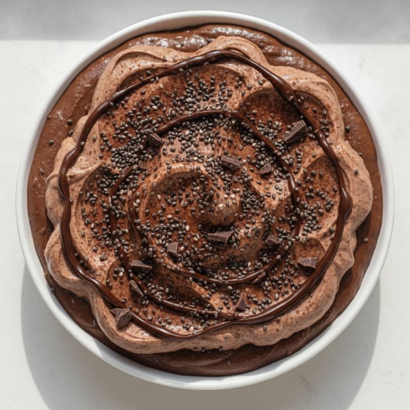 Silky Chocolate Protein Pudding with Chia Seeds