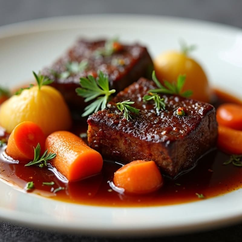 Red Wine Braised Short Ribs with Root Vegetables