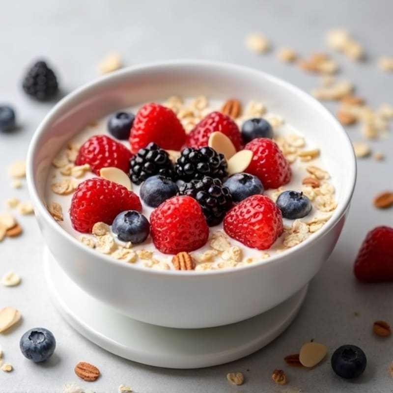 Creamy High-Protein Oats with Berries and Nuts