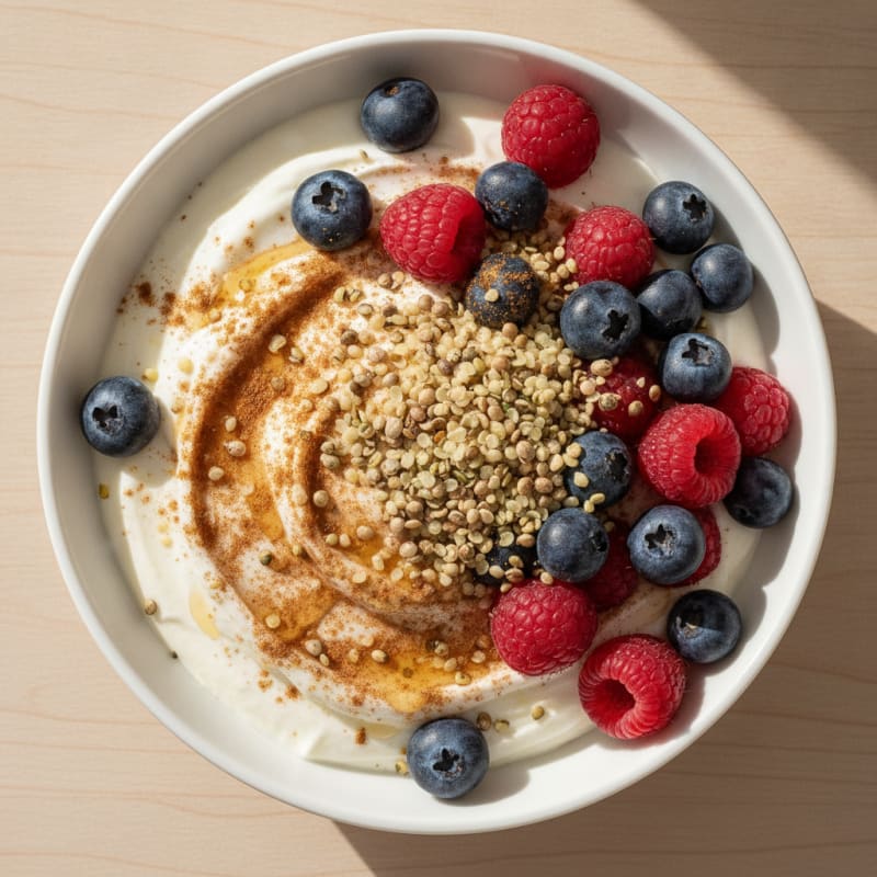 High-Protein Vanilla Berry Yogurt Bowl