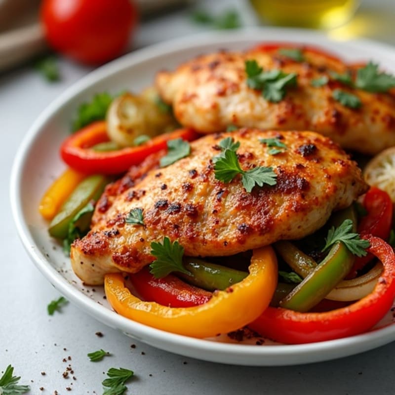 Sheet Pan Chicken Fajitas with Crispy Peppers and Onions