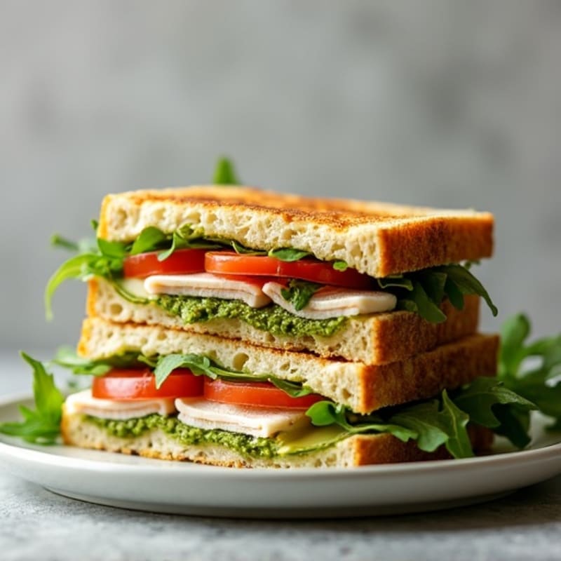 Pesto Turkey Panini with Fresh Mozzarella